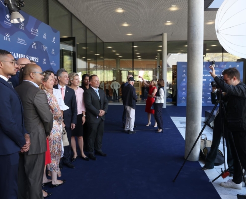 Inauguration du nouveau campus l'EHL avec Ignazio Cassis qui inaugure un des espaces PhotoCall.